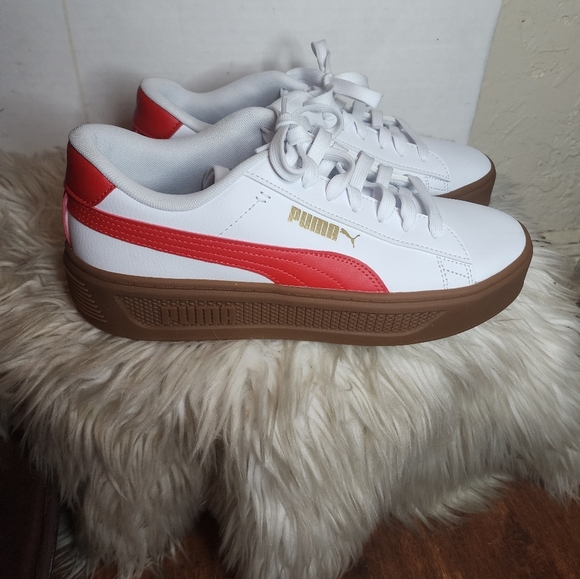 Puma Smash Stripe Platform Sneakers 10 NEW - Picture 3 of 11